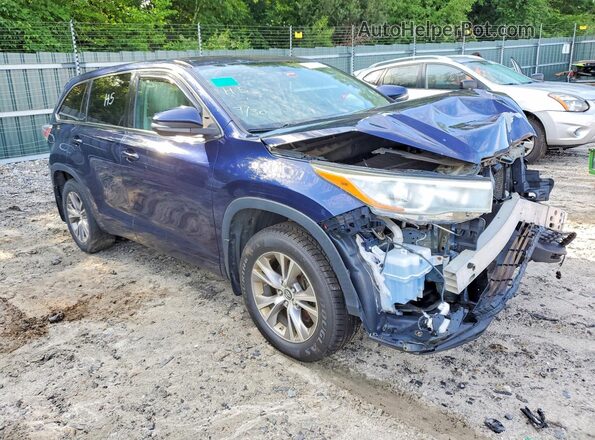 5TDBKRFH7GS314207 2016 TOYOTA HIGHLANDER Blue Delantero derecho