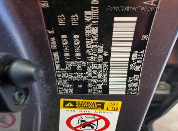 5TDBKRFHXGS293840 2016 TOYOTA HIGHLANDER Серый Вид наклейки с VIN-кодом