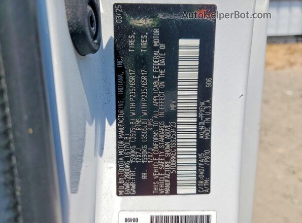5TDBRKEC1SS253423 2025 TOYOTA SIENNA White VIN sticker view