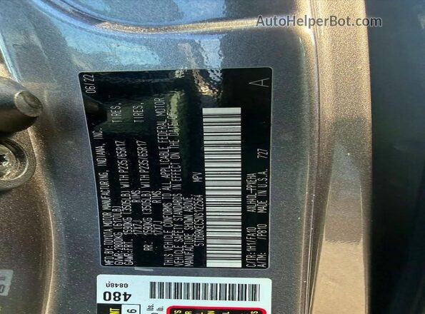 5TDBRKEC5NS122564 2022 TOYOTA SIENNA Black Widok wnętrza z tyłu