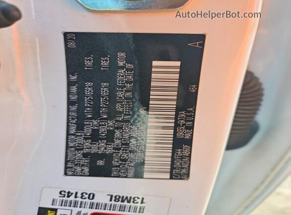 5TDBY5G10LS180367 2020 TOYOTA SEQUOIA Белый Вид подкапотного пространства