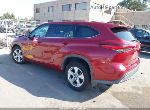 5TDBZRBH1LS510252 2020 TOYOTA HIGHLANDER Red Tył lewy