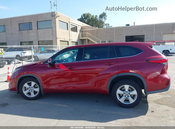 5TDBZRBH1LS510252 2020 TOYOTA HIGHLANDER Red Widok wnętrza z tyłu