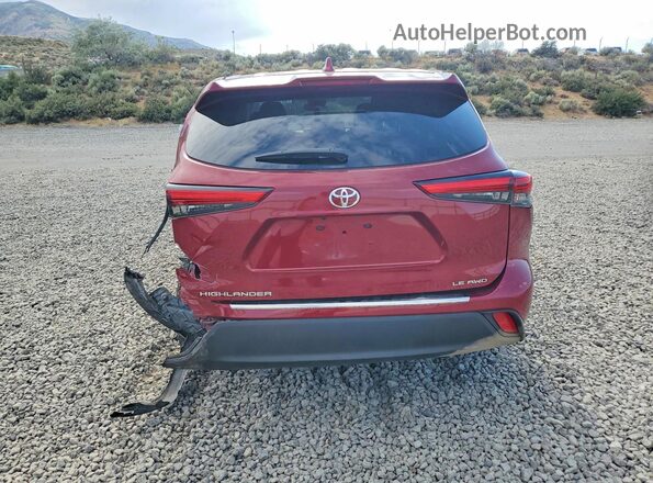 5TDBZRBH1MS547626 2021 TOYOTA HIGHLANDER Red Հետևի տեսք