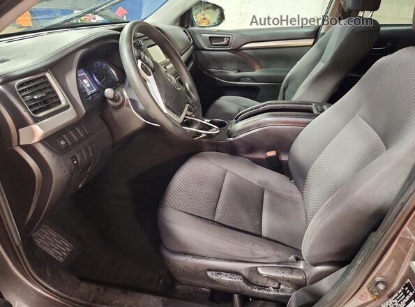 5TDBZRFH0KS942632 2019 TOYOTA HIGHLANDER Gray წინა სალონის ხედი