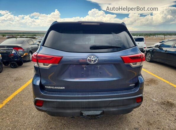 5TDBZRFH3KS965130 2019 TOYOTA HIGHLANDER Blue Vista trasera