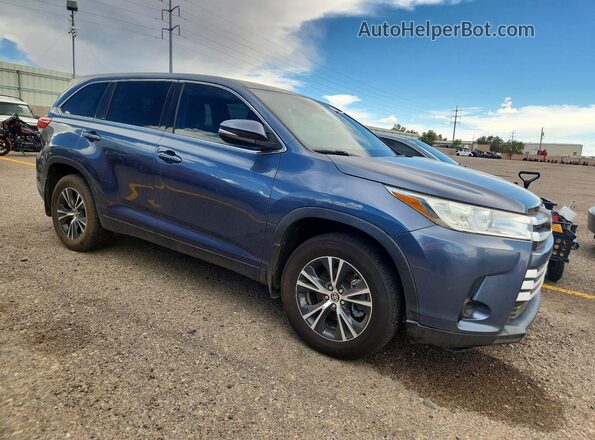 5TDBZRFH3KS965130 2019 TOYOTA HIGHLANDER Blue Delantero derecho