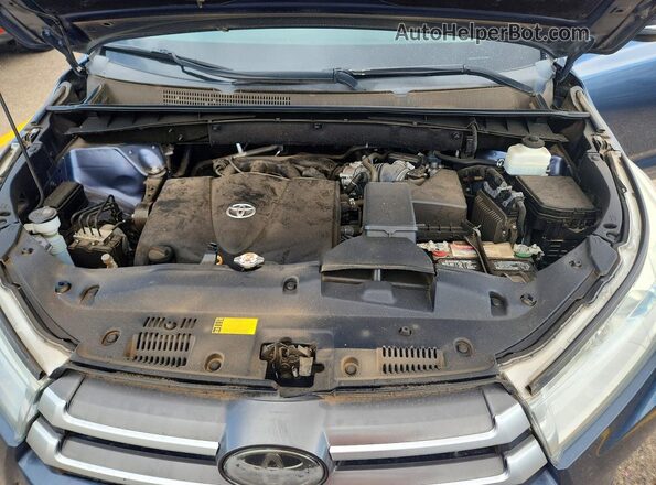 5TDBZRFH3KS965130 2019 TOYOTA HIGHLANDER Blue Vista del compartimento del motor