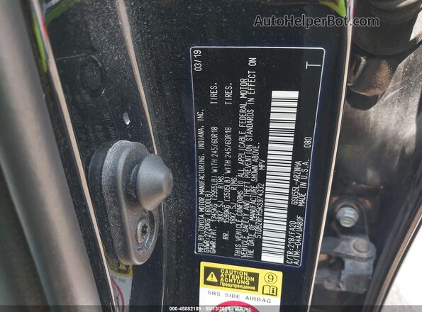 5TDBZRFH5KS974332 2019 TOYOTA HIGHLANDER Black Vista del compartimento del motor