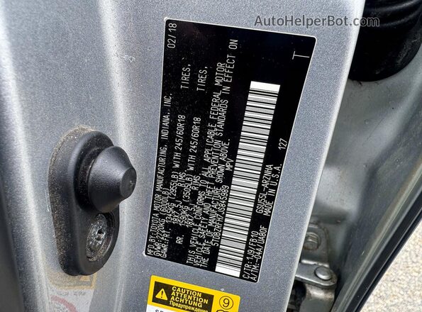 5TDBZRFH7JS845989 2018 TOYOTA HIGHLANDER Серебряный Вид задней части салона