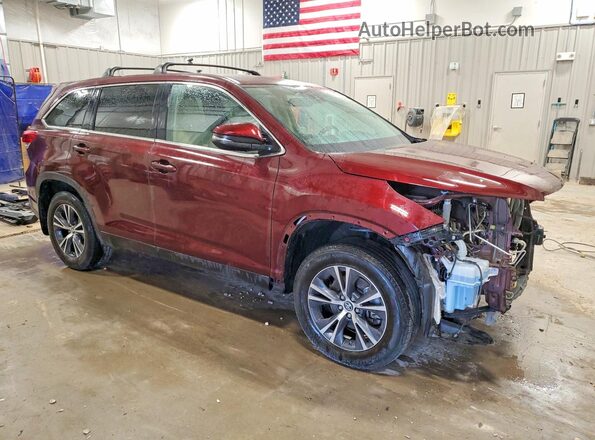 5TDBZRFH7KS728009 2019 TOYOTA HIGHLANDER Бордовый Передняя правая четверть