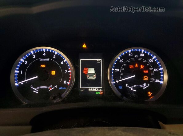 5TDBZRFH7KS728009 2019 TOYOTA HIGHLANDER Бордовый Вид щитка приборов