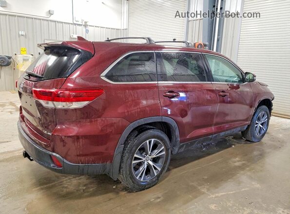 5TDBZRFH7KS728009 2019 TOYOTA HIGHLANDER Бордовый Задняя правая четверть