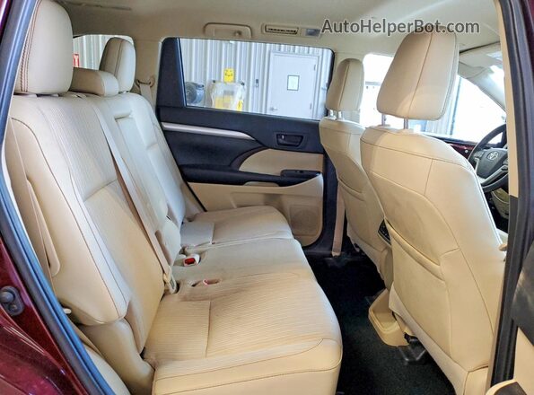 5TDBZRFH7KS728009 2019 TOYOTA HIGHLANDER Бордовый Вид задней части салона