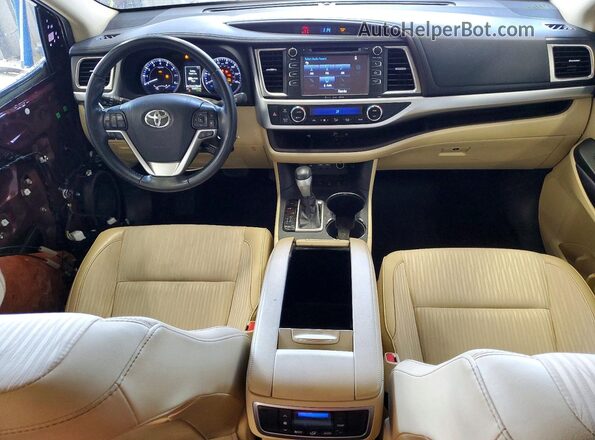 5TDBZRFH7KS728009 2019 TOYOTA HIGHLANDER Бордовый Вид панели приборов
