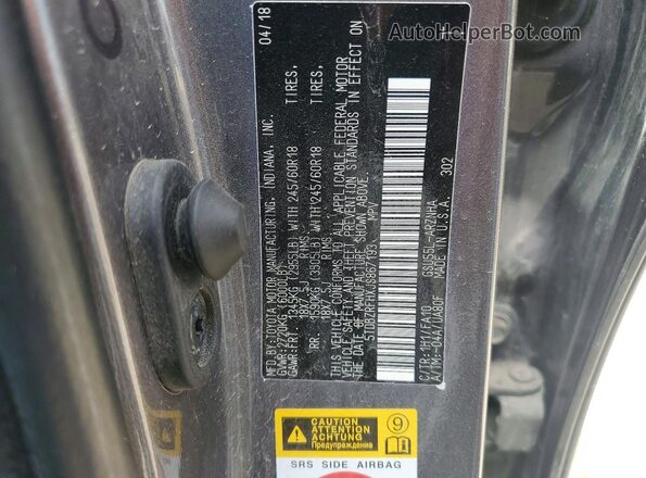 5TDBZRFHXJS867193 2018 TOYOTA HIGHLANDER Gray Vista del compartimento del motor