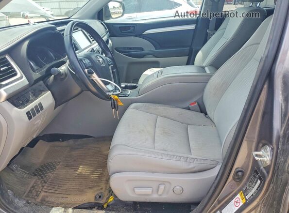 5TDBZRFHXJS867193 2018 TOYOTA HIGHLANDER Gray Vista interior delantera