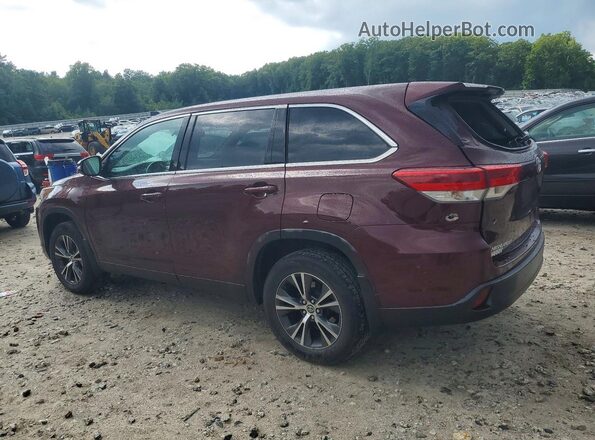 5TDBZRFHXKS712967 2019 TOYOTA HIGHLANDER Burgundy Trasero izquierdo