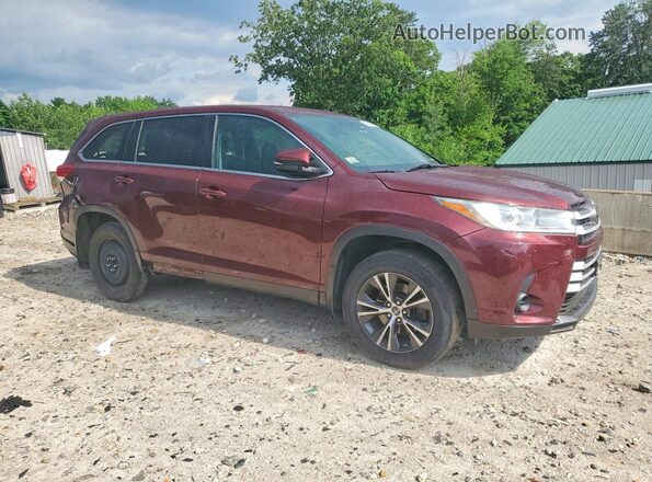 5TDBZRFHXKS712967 2019 TOYOTA HIGHLANDER Burgundy Delantero derecho