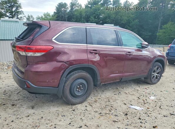 5TDBZRFHXKS712967 2019 TOYOTA HIGHLANDER Burgundy Trasero derecho