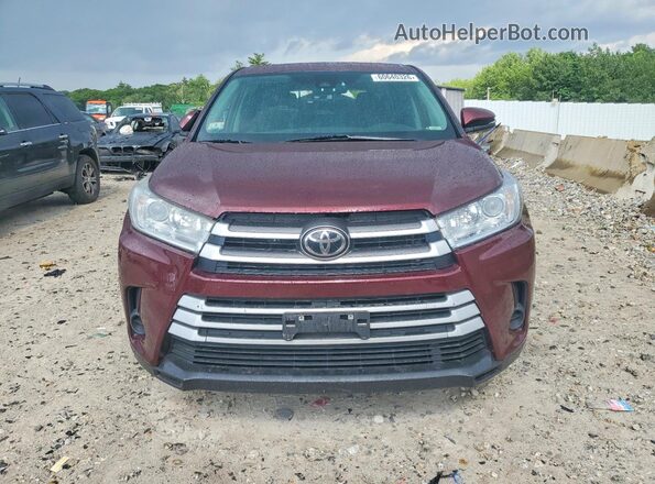 5TDBZRFHXKS712967 2019 TOYOTA HIGHLANDER Burgundy Vista frontal