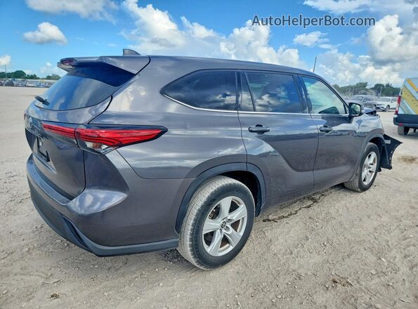 5TDCZRAH4MS517459 2021 TOYOTA HIGHLANDER Gray Trasero derecho