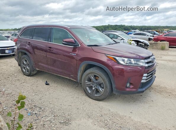 5TDDGRFH4JS047447 2018 TOYOTA HIGHLANDER Бордовый Передняя правая четверть