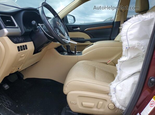 5TDDGRFH4JS047447 2018 TOYOTA HIGHLANDER Бордовый Вид салона спереди