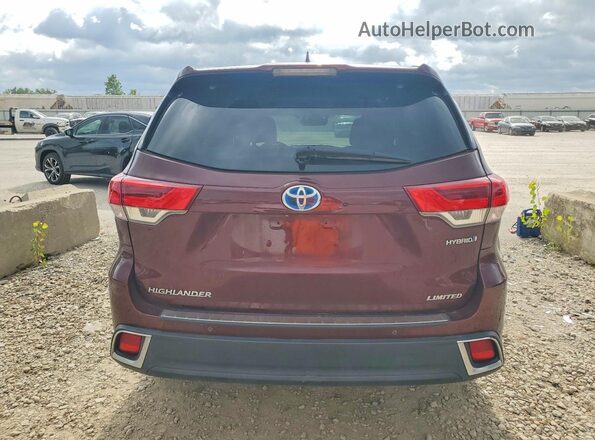 5TDDGRFH4JS047447 2018 TOYOTA HIGHLANDER Бордовый Вид сзади