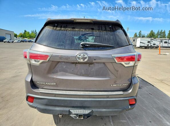5TDDKRFH3GS346015 2016 TOYOTA HIGHLANDER Gray Widok z tyłu