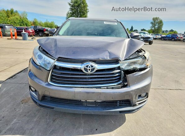 5TDDKRFH3GS346015 2016 TOYOTA HIGHLANDER Gray Widok z przodu