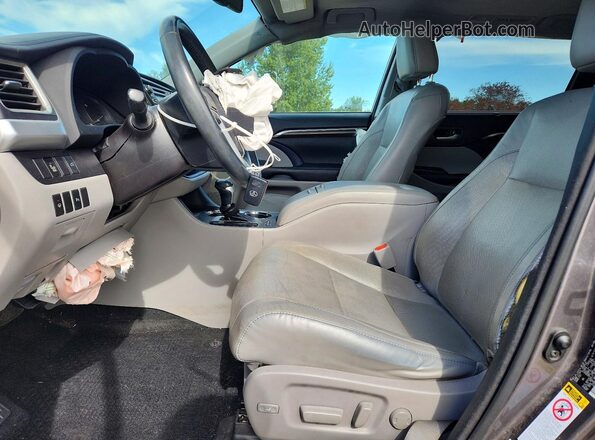 5TDDKRFH3GS346015 2016 TOYOTA HIGHLANDER Gray Widok wnętrza z przodu