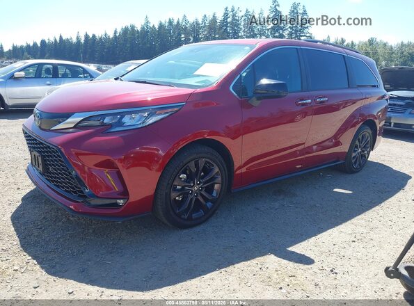 5TDDRKEC4RS183645 2024 TOYOTA SIENNA Red წინა მარცხენა ხედი სამი მეოთხედიდან