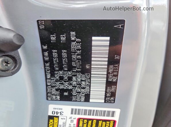 5TDDSKFC9PS074923 2023 TOYOTA SIENNA Silver VIN sticker view
