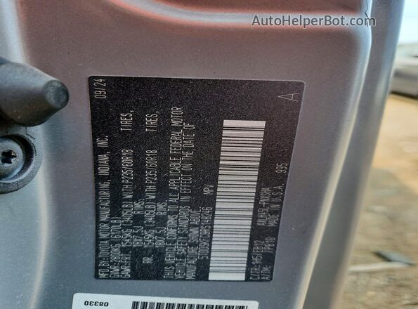 5TDDSKFC9RS148246 2024 TOYOTA SIENNA Gray Vista de la etiqueta del VIN