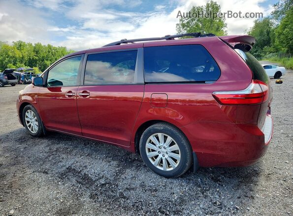 5TDDZ3DC2HS150424 2017 TOYOTA SIENNA Red Задня ліва чверть
