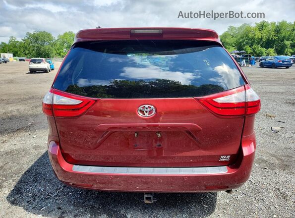 5TDDZ3DC2HS150424 2017 TOYOTA SIENNA Red Вид ззаду