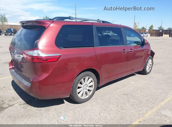 5TDDZ3DCXHS151868 2017 TOYOTA SIENNA Красный Задняя правая четверть