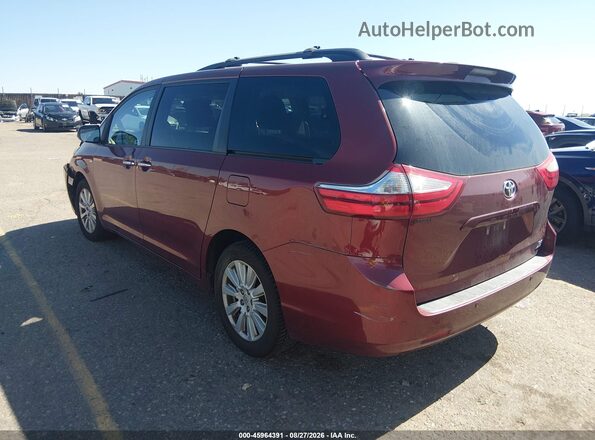 5TDDZ3DCXHS151868 2017 TOYOTA SIENNA Красный Задняя левая четверть