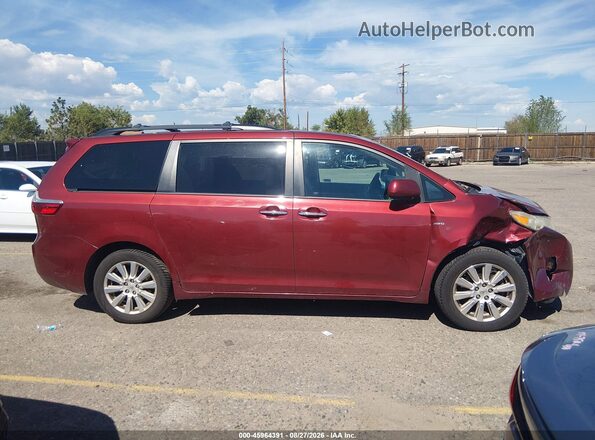 5TDDZ3DCXHS151868 2017 TOYOTA SIENNA Красный Вид задней части салона