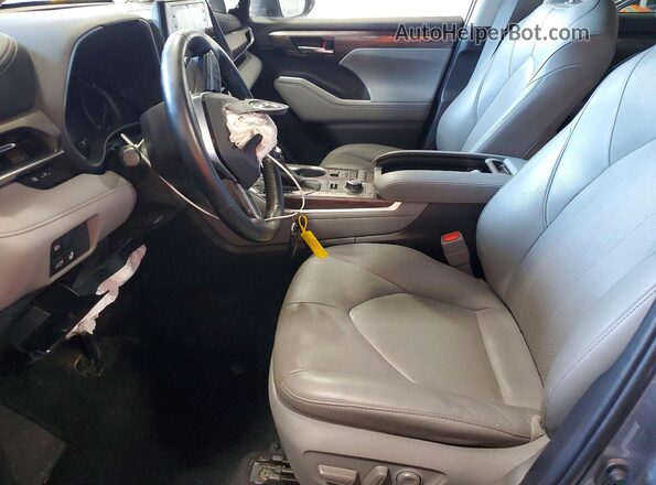 5TDDZRBH8LS015698 2020 TOYOTA HIGHLANDER Blue Front interior view