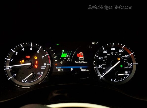 5TDDZRBH8LS015698 2020 TOYOTA HIGHLANDER Blue Instrument cluster view