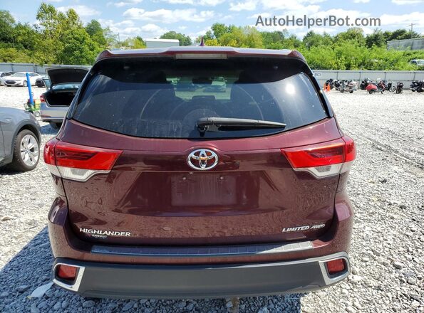5TDDZRFH1HS367152 2017 TOYOTA HIGHLANDER Burgundy Vista trasera