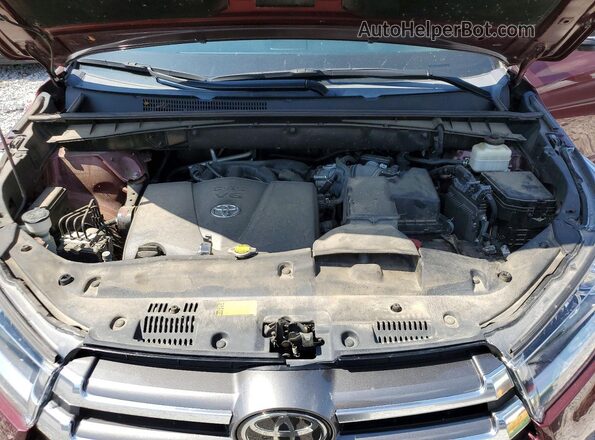 5TDDZRFH1HS367152 2017 TOYOTA HIGHLANDER Burgundy Vista del compartimento del motor