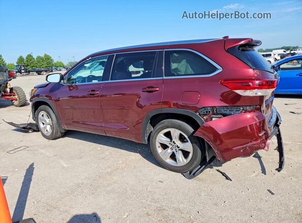 5TDDZRFH2KS711966 2019 TOYOTA HIGHLANDER Maroon Հետևի ձախ