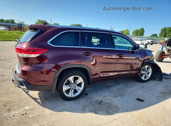5TDDZRFH2KS711966 2019 TOYOTA HIGHLANDER Maroon Հետևի աջ