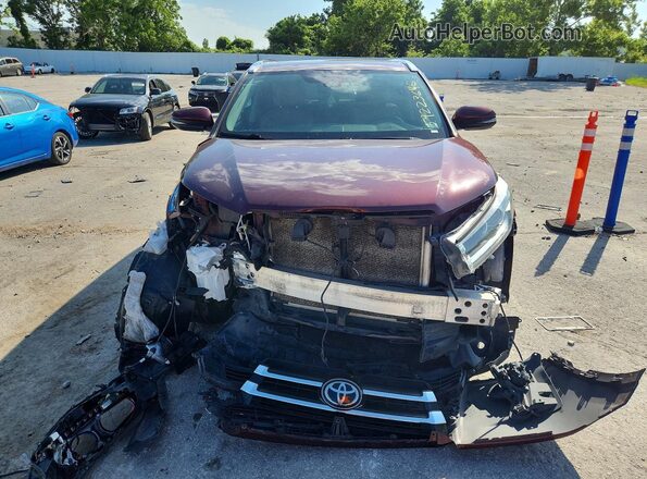 5TDDZRFH2KS711966 2019 TOYOTA HIGHLANDER Maroon Դիմացի տեսք