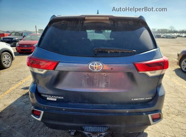 5TDDZRFH5JS816712 2018 TOYOTA HIGHLANDER Синий Вид сзади
