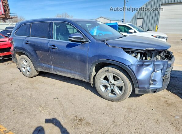 5TDDZRFH5JS816712 2018 TOYOTA HIGHLANDER Синий Передняя правая четверть