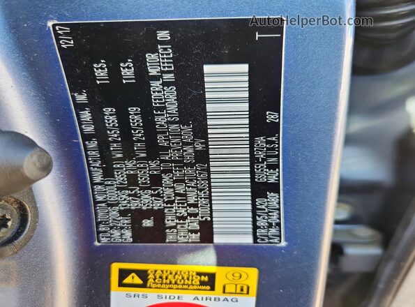5TDDZRFH5JS816712 2018 TOYOTA HIGHLANDER Синий Вид наклейки с VIN-кодом